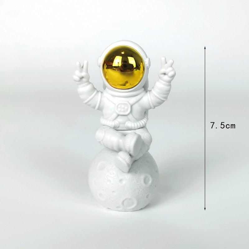 3PC or 4PC Astronaut Action Figures and Moon Resin Decor